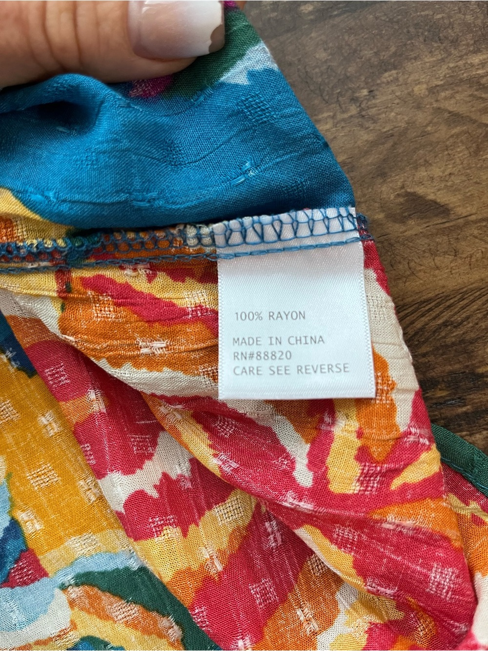 Christian Siriano NY Medium Colorful Tropical Print Puff Sleeve Blouse M - Picture 7 of 7